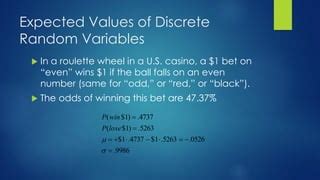 Roulette Wheels and Discrete Random Variables.